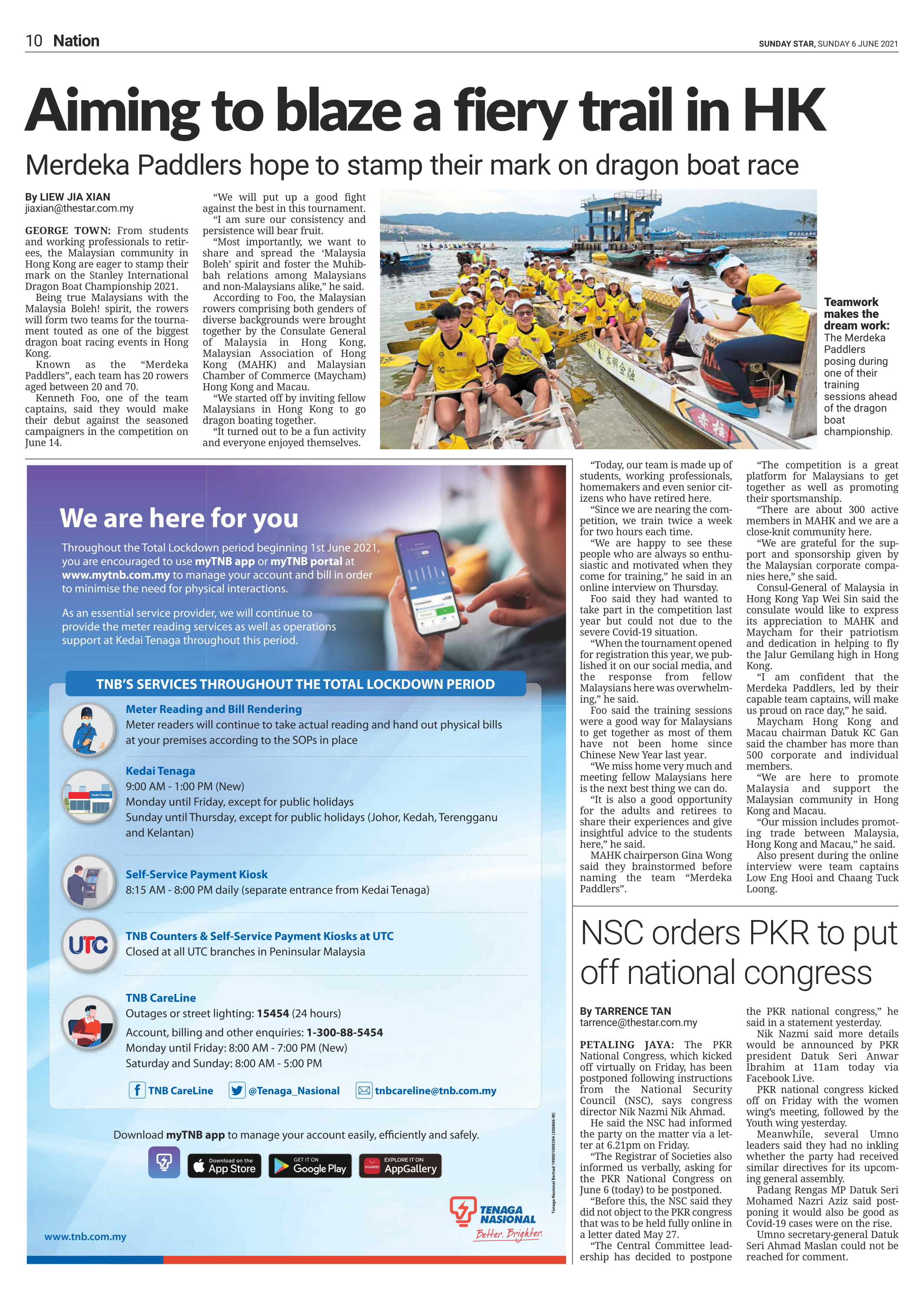 20210606 Merdeka Paddlers hope to stamp their mark on dragon boat race_The Star